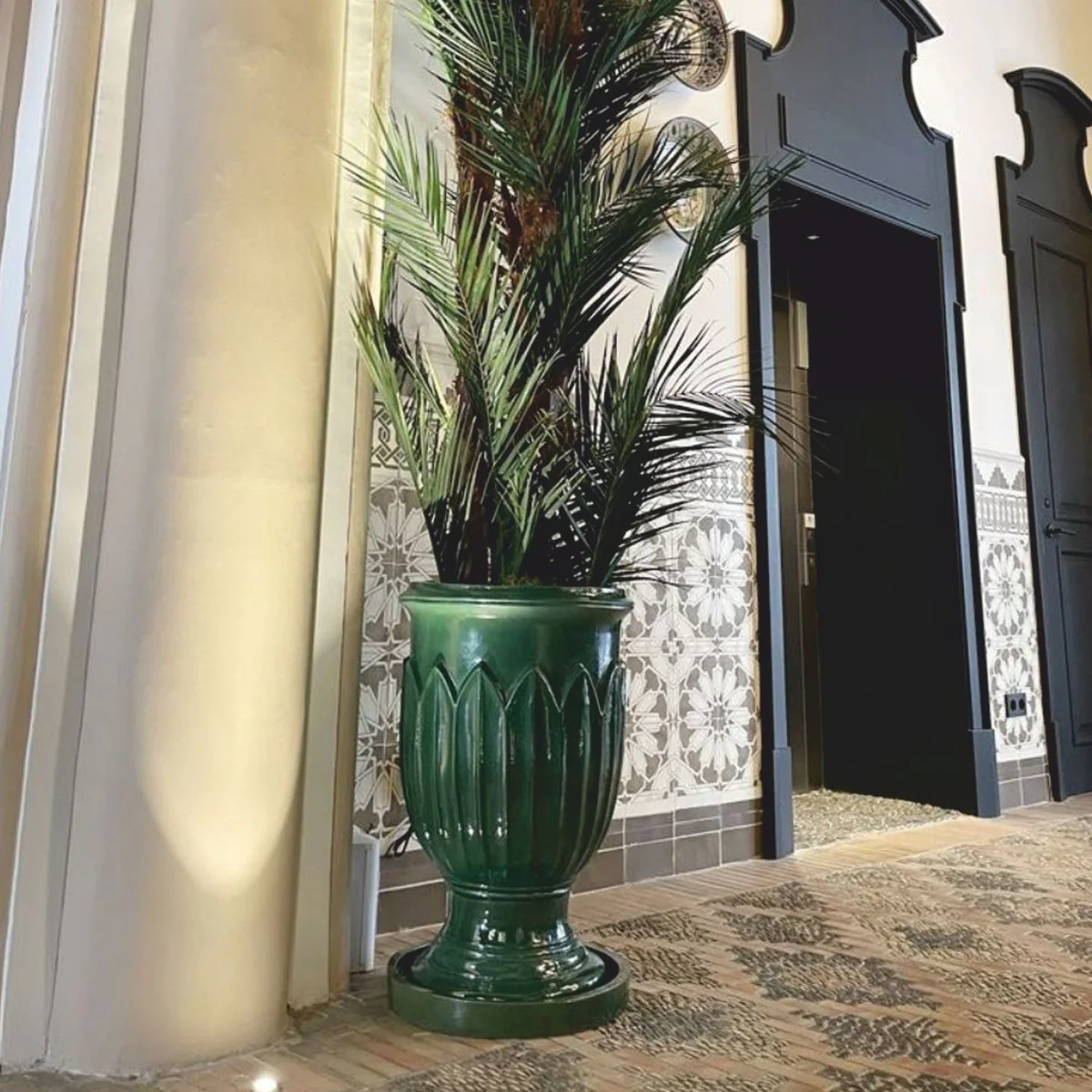 Casa Padrino maceta de cer¨¢mica de lujo verde ? 53 x A. 81 cm - Decoraci¨®n para Hoteles y Jardines