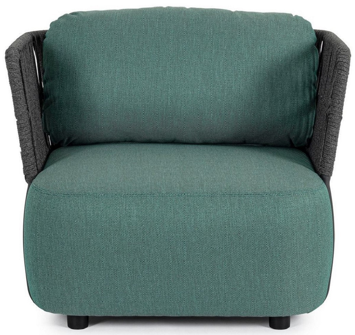 Casa Padrino sill¨®n de jard¨ªn de lujo verde / gris / negro 92 x 86 x A. 79 cm - Sill¨®n de jard¨ªn resistente a la intemperie - Sill¨®n de terraza - Muebles de jard¨ªn - Muebles de terraza