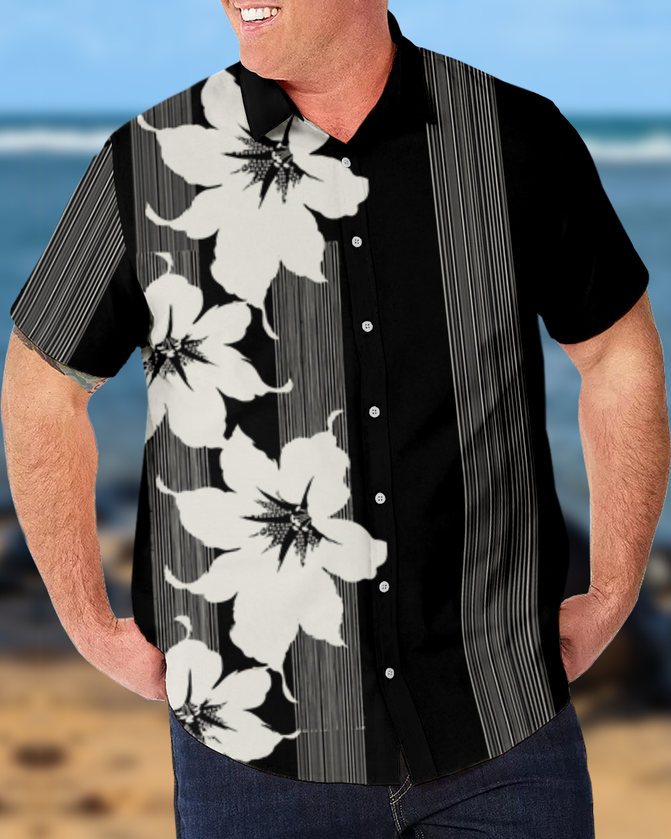 Men's Big Size Vacation Casual Hawaiian Short Sleeve Shirt 004