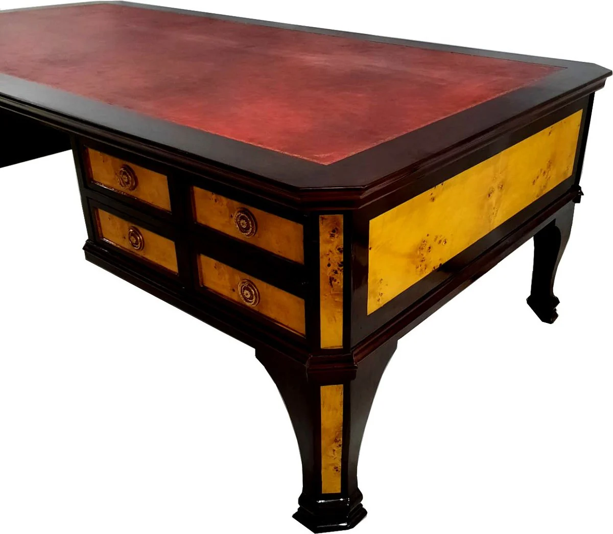 Escritorio Feudal Art Deco 250 x 125 x H 80 cm - secretario hecho a mano - s¨®lido y pesado - museo