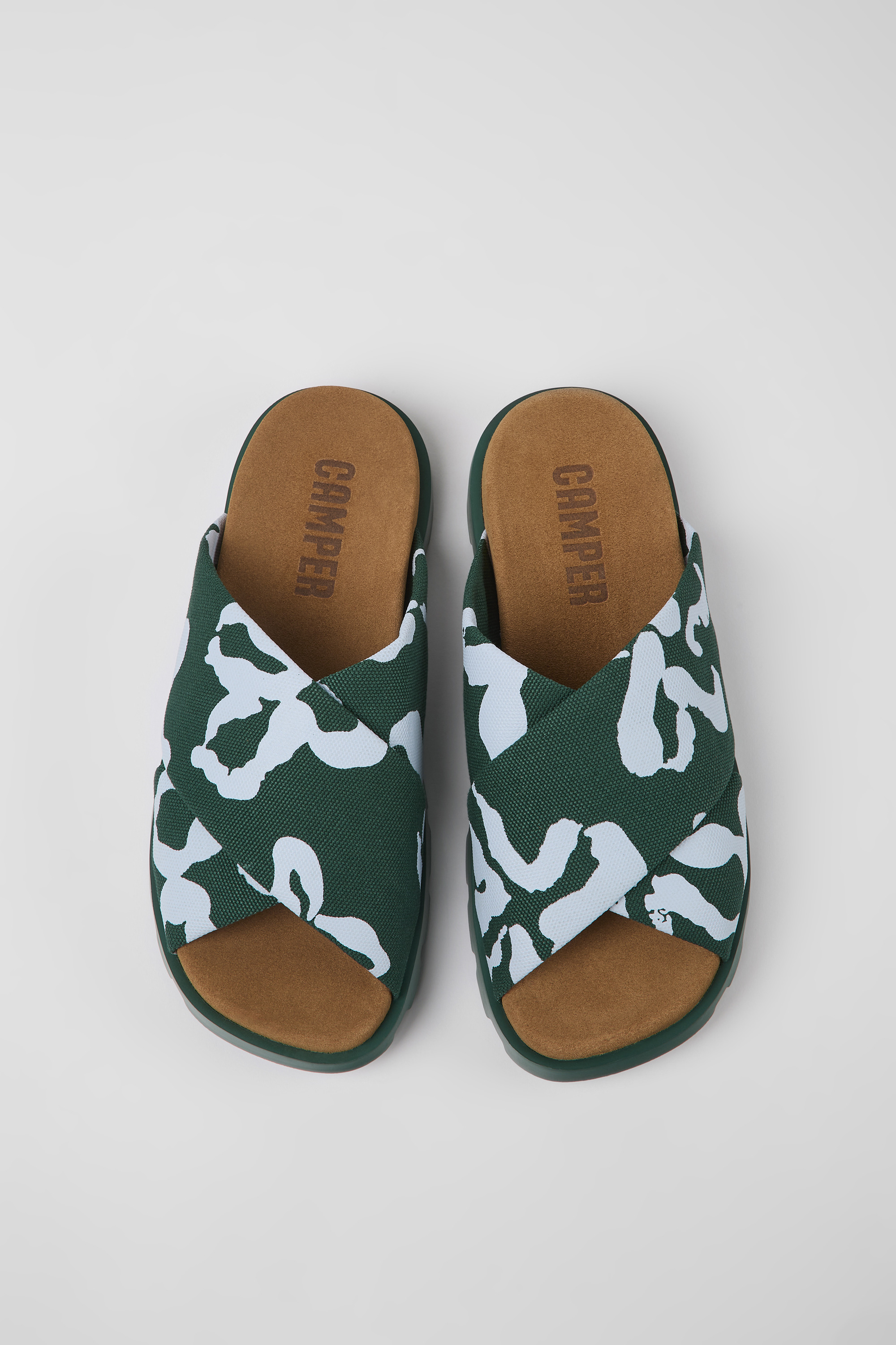 Brutus Sandal - Green and blue recycled cotton sandals for men