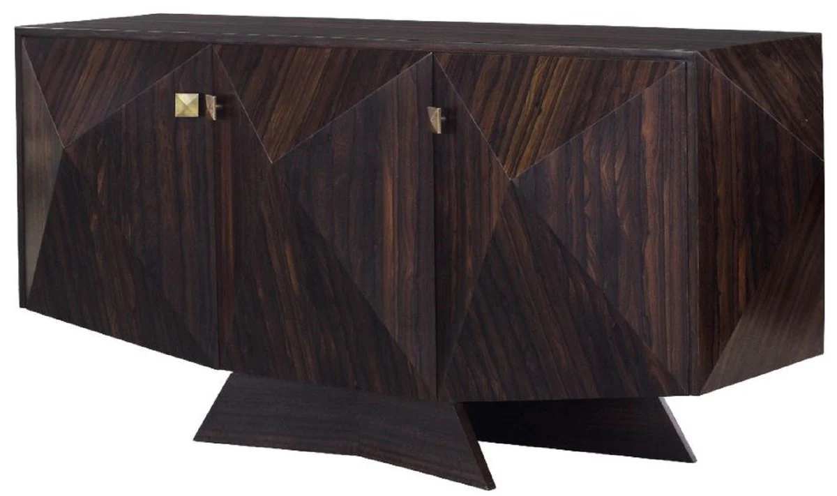 Casa Padrino aparador Art Dec¨® de lujo marr¨®n oscuro 207 x 63 x A. 90 cm - Noble mueble de sal¨®n con 3 puertas - Muebles Art Deco