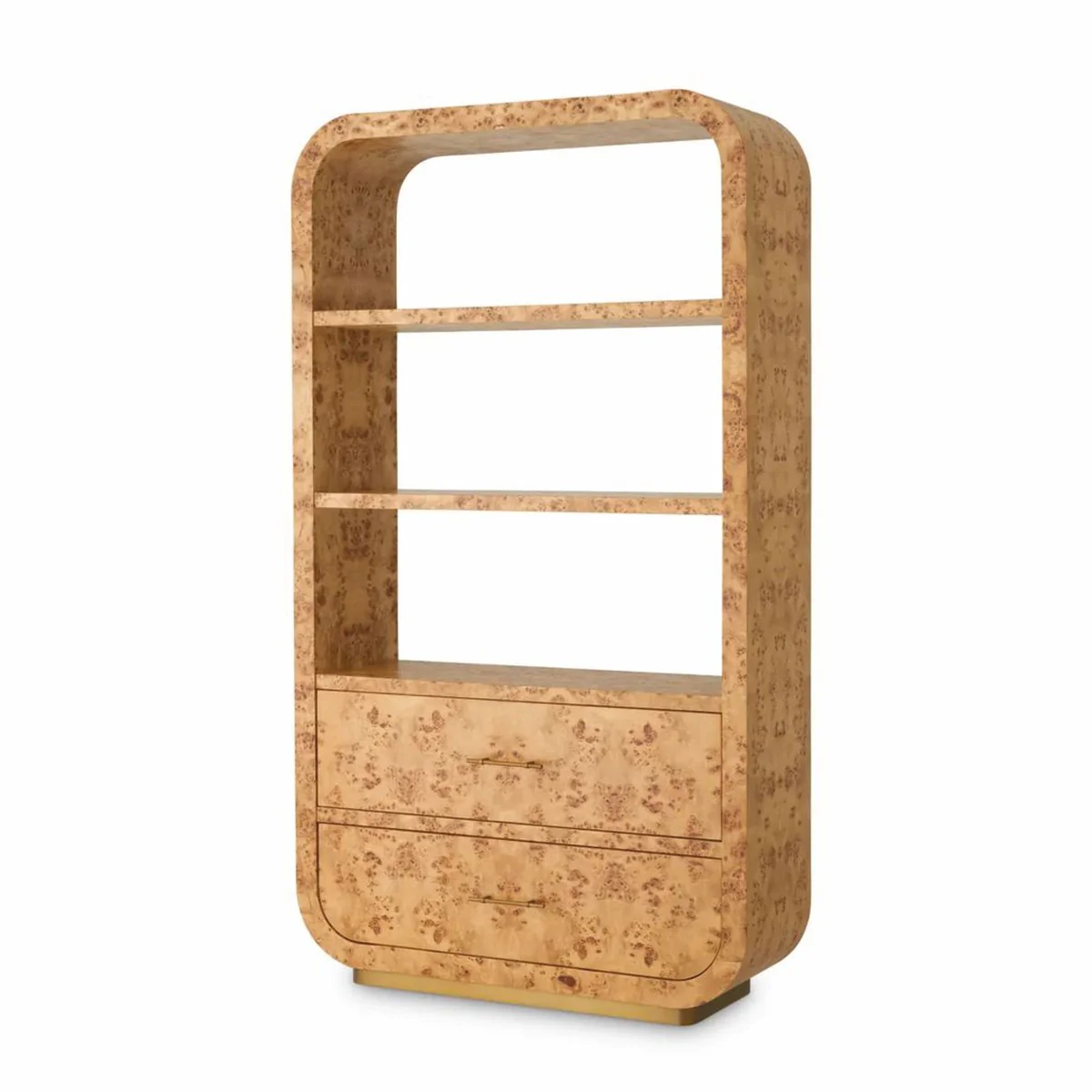 Casa Padrino armario de estanter¨ªa de lujo con 2 cajones marr¨®n claro / lat¨®n antiguo A. 210 cm