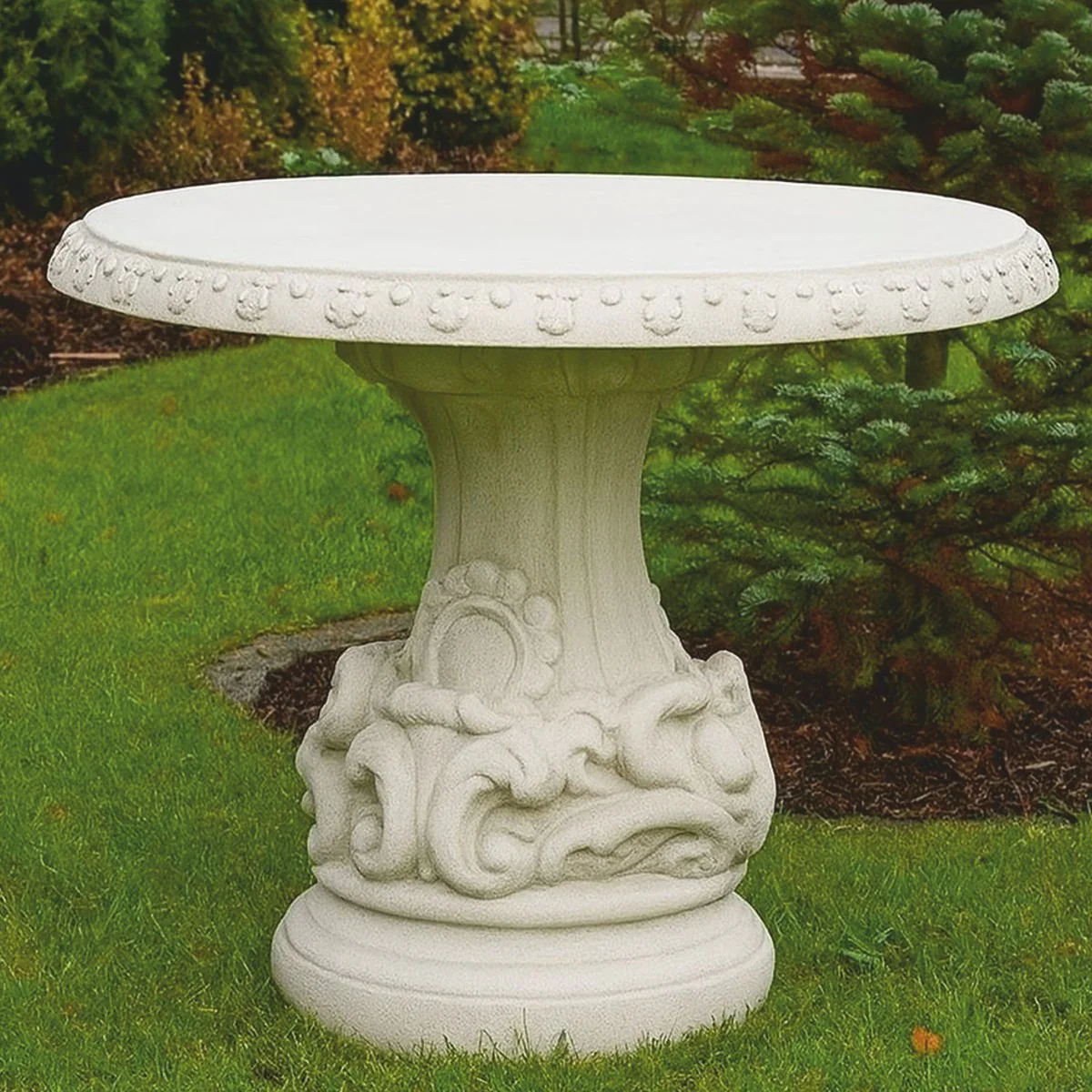 Casa Padrino Mesa de Jard¨ªn Barroco Blanco ? 87 x Al. 78 cm - Muebles de Jard¨ªn Barrocos