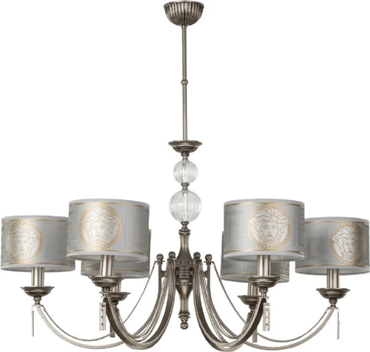 Casa Padrino ara?a de luces barroco de lujo de lat¨®n plata ? 85 cm