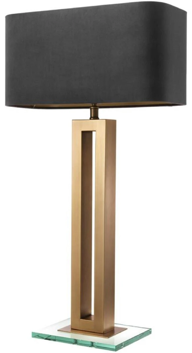 Casa Padrino lámpara de mesa de lujo latón antiguo / negro 45 x 22 x H. 84,5 cm - Lámpara de Mesa de Hotel y Restaurante