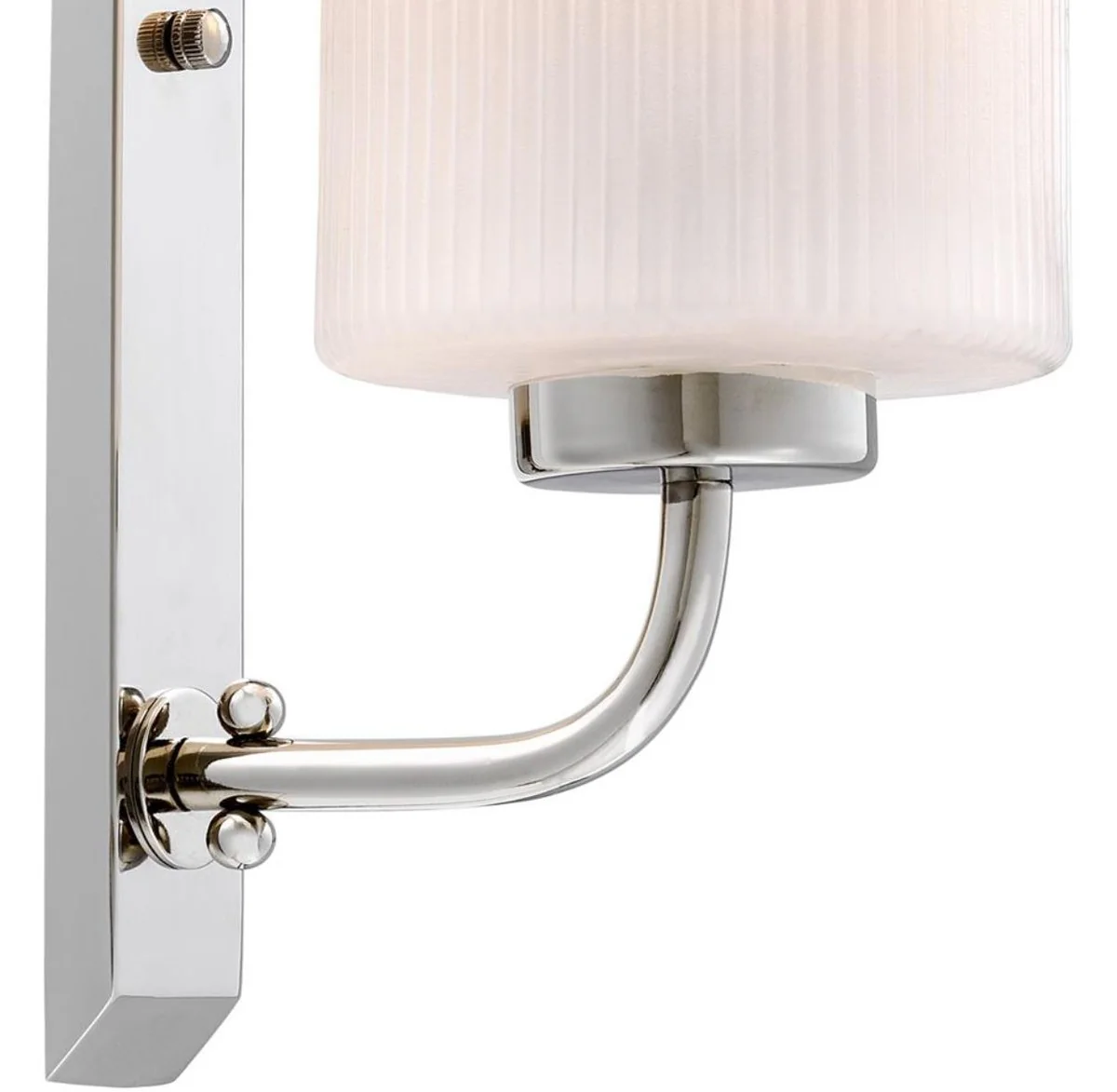 Casa Padrino Lámpara de Pared de Lujo Plata / Blanco 14 x 18 x H. 53 cm - Lámpara de Diseño