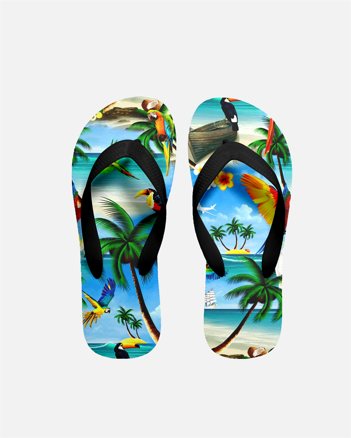 Suitmens Men's Tiki Party Hawaiian Vacation Print Three-Piece Set 030