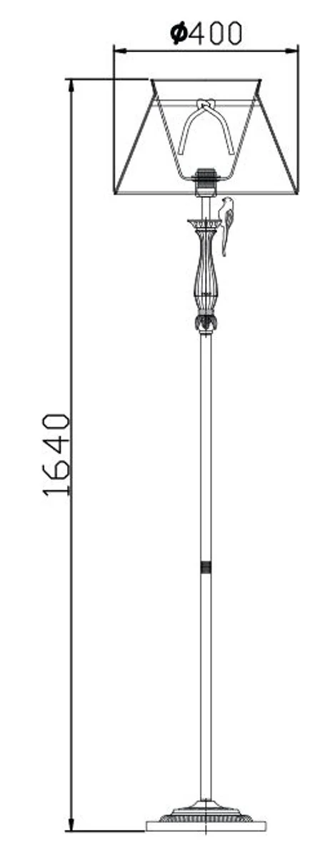 Casa Padrino Art Nouveau Floor Lamp Antique White Ø 40 x H. 164 cm - Art Nouveau Floor Light