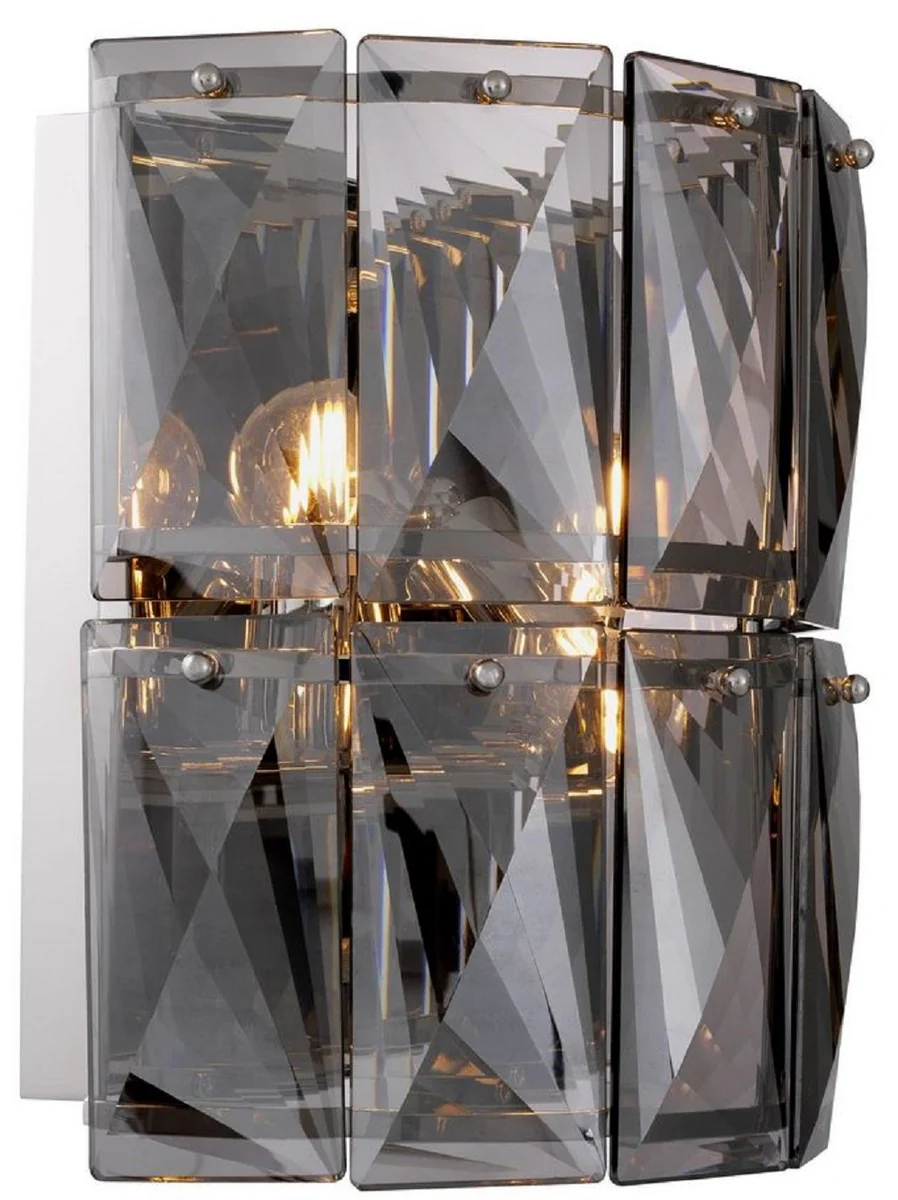 Casa Padrino lámpara de pared de cristal de lujo gris / plata 31 x 18 x A. 31 cm - Colección de Lujo