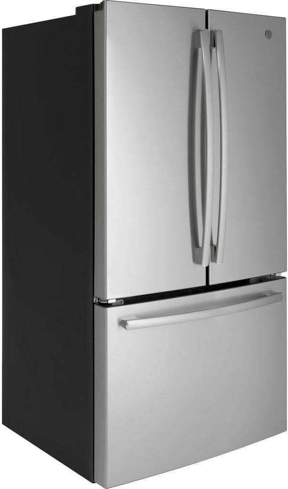 GE GNE27JYMFS 36 French Door Refrigerator with 27 cu. ft. Total Capacity Energy Star LED Lighting Internal Water Dispenser Spill-Proof Shelves in Fingerprint Resistant Stainless Steel