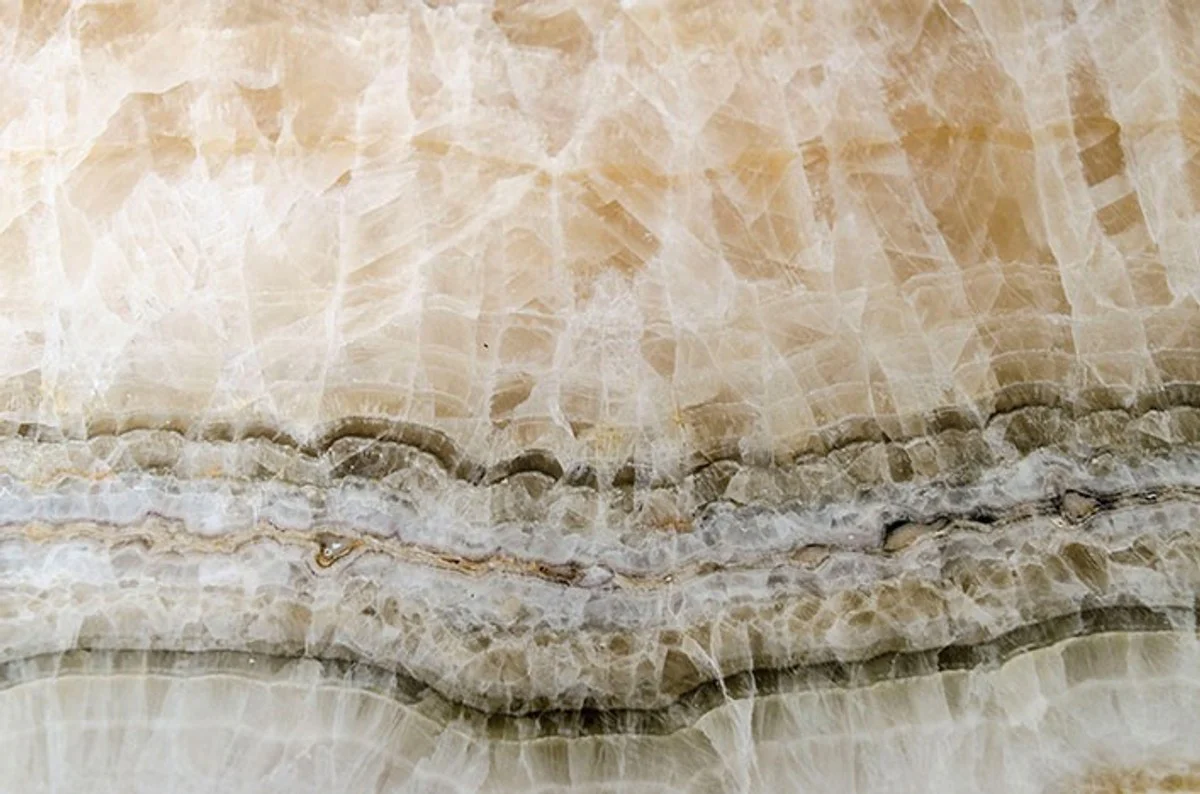 Casa Padrino Art Deco Side Table Onyx / metal 40 x 27 cm Art Nouveau table - Furniture flower stand