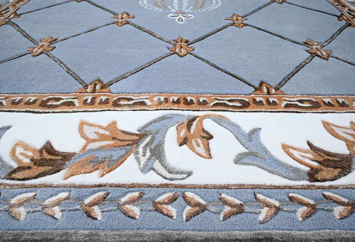 Pomp??s de Casa Padrino alfombra barroco de lujo corona de Harald Gl??ckler azul - Varios Tama?os