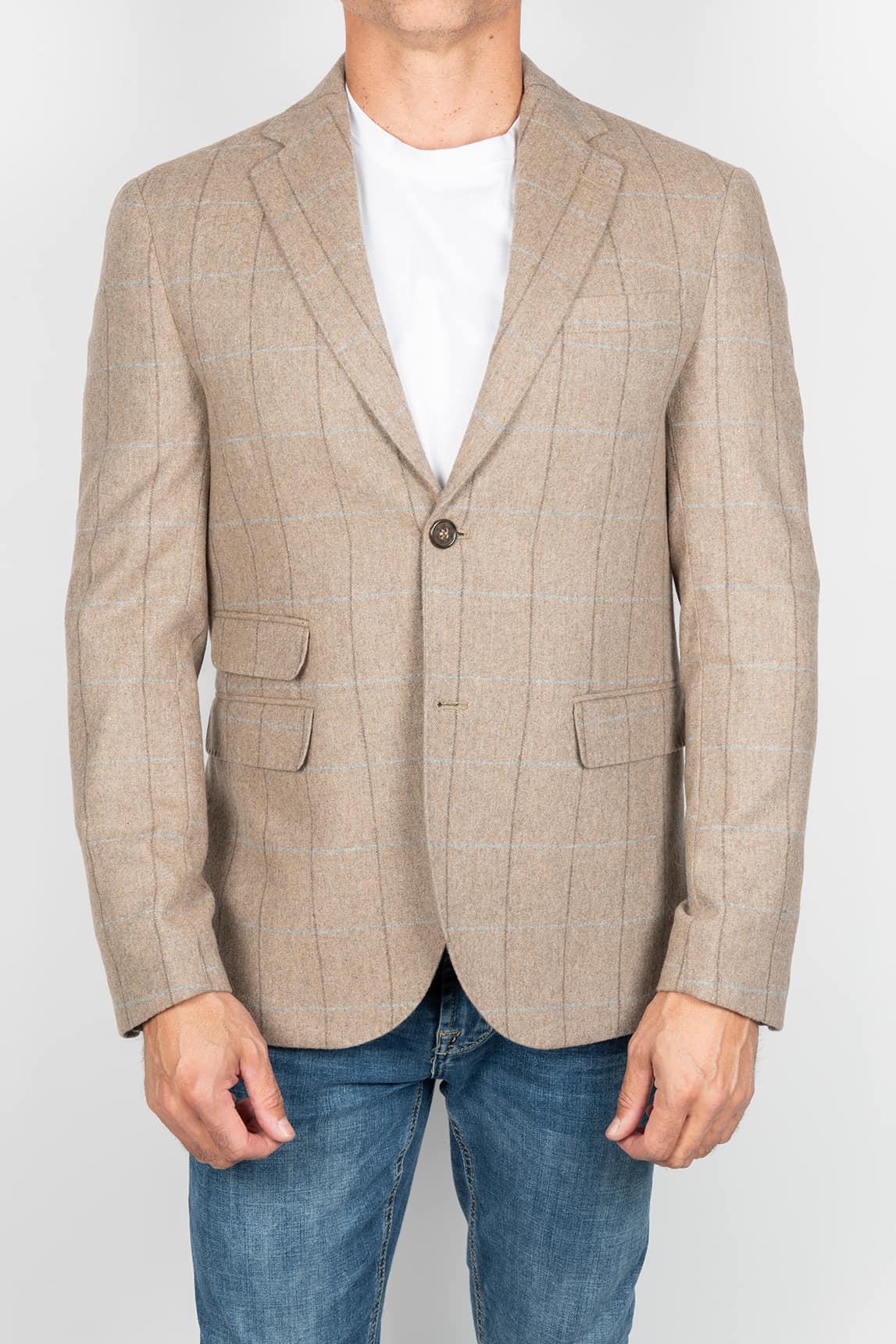 Rivera-spain Americana beige con cuadros
