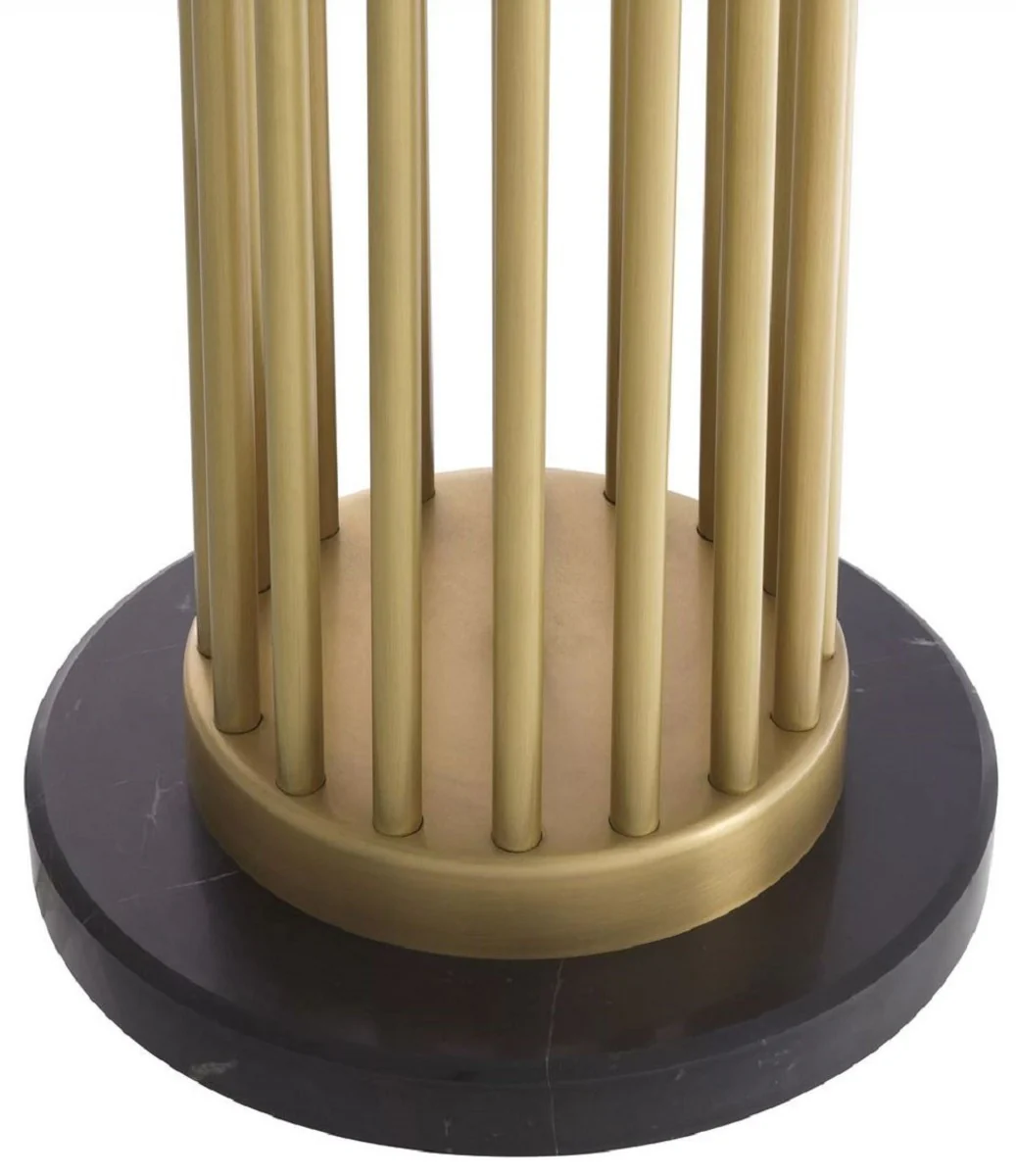 Casa Padrino lámpara de pie de metal de lujo con base de mármol latón antiguo / negro / blanco Ø 55 x A. 188 cm - Calidad de Lujo