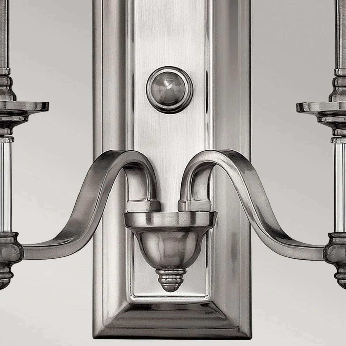 Casa Padrino lámpara de pared doble Art Nouveau plata / blanco 39,4 x 17,1 x A. 40 cm - Lámpara de pared elegante para hotel y restaurante - Lámparas de Pared Barrocos y Art Nouveau