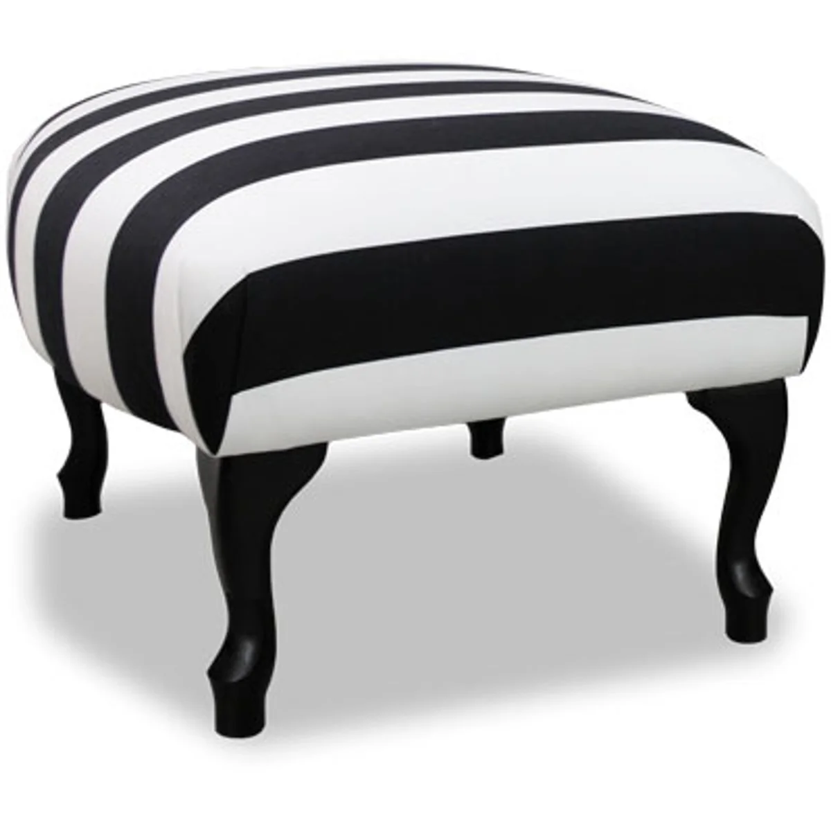 Reposapi¨¦s de lujo Casa Padrino negro / rayas blancas / negro - Taburete de dise?o - Muebles