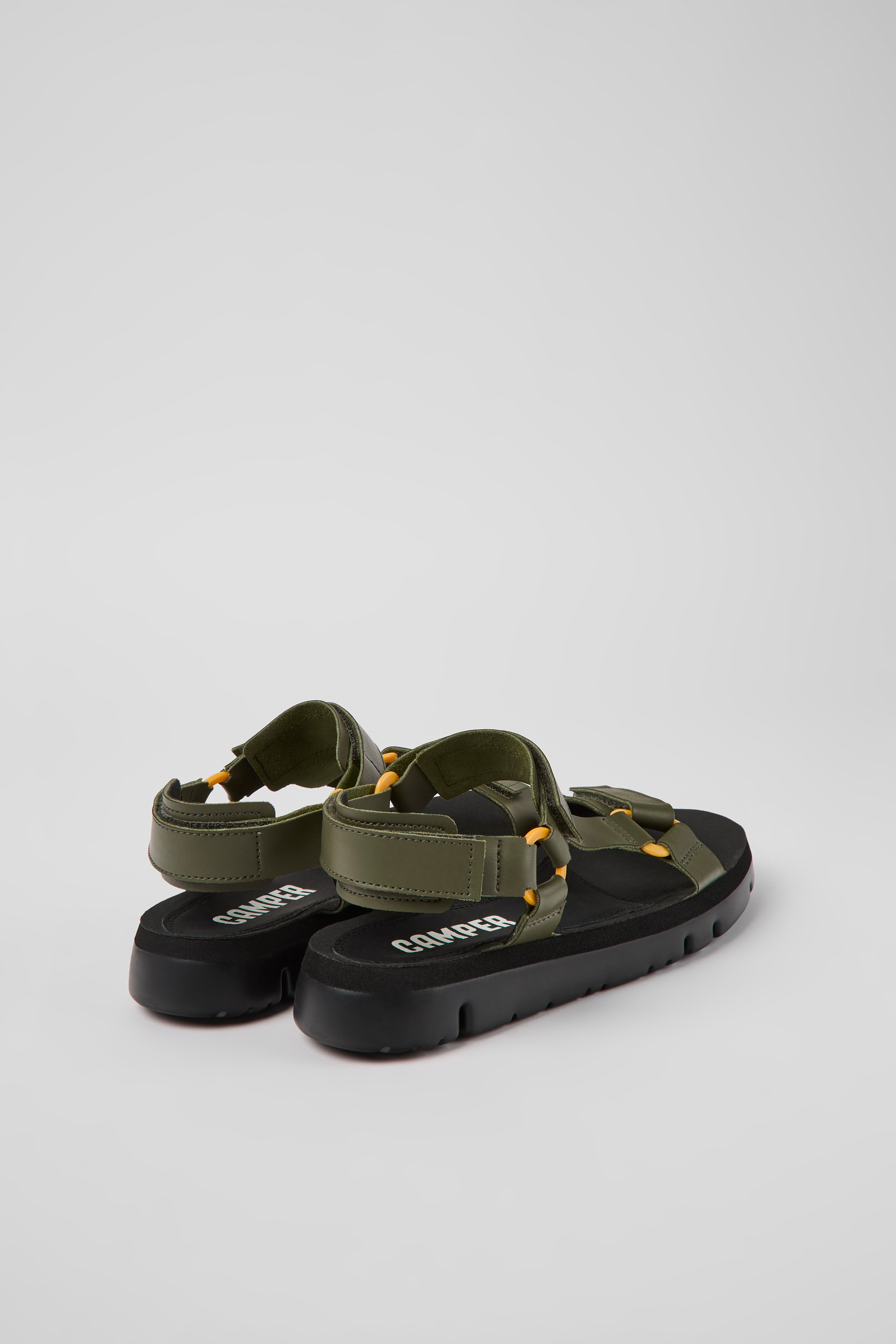 Oruga - Green leather sandals for men