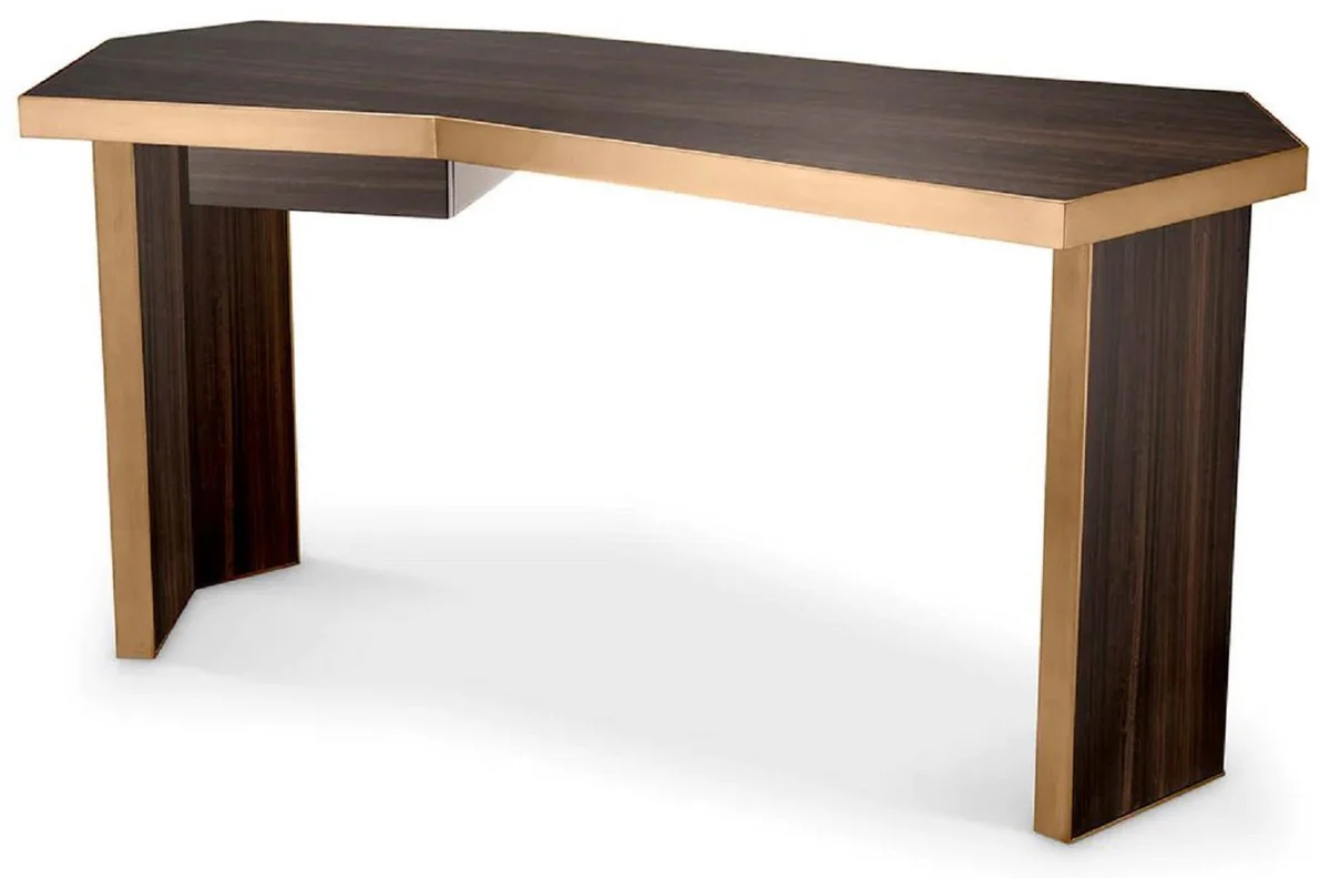 Casa Padrino escritorio de lujo marr¨®n / lat¨®n 106 x 68 x A. 75 cm - Mesa de oficina de madera maciza con caj¨®n - Muebles de oficina - Muebles de lujo - Calidad de lujo