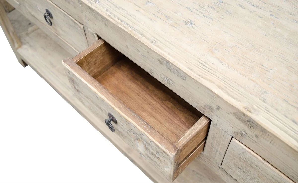 Casa Padrino consola de estilo country con 4 cajones de colores naturales 170 x 45 x H. 85 cm - Consola de Estilo Country