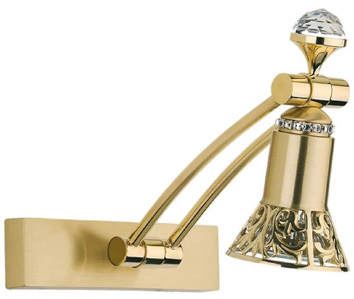 Casa Padrino l¨¢mpara de pared LED / l¨¢mpara de lectura de cristal barroco de lujo oro A. 20 cm