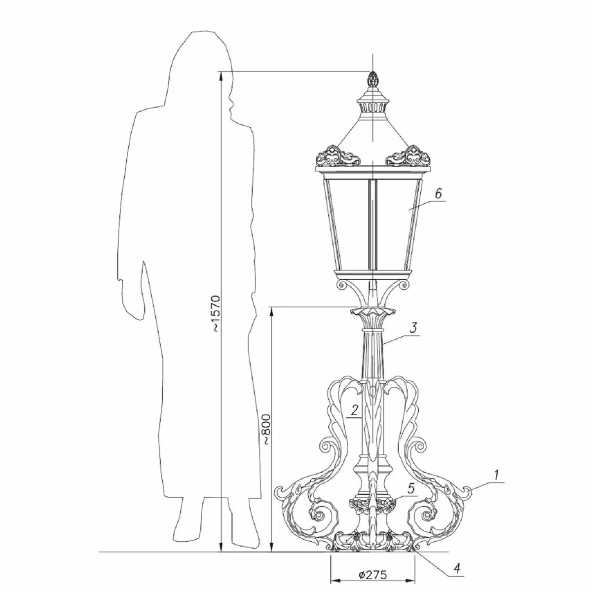 Casa Padrino l¨¢mpara de pedestal barroco blanco A. 157 cm - Iluminaci¨®n exterior de estilo barroco
