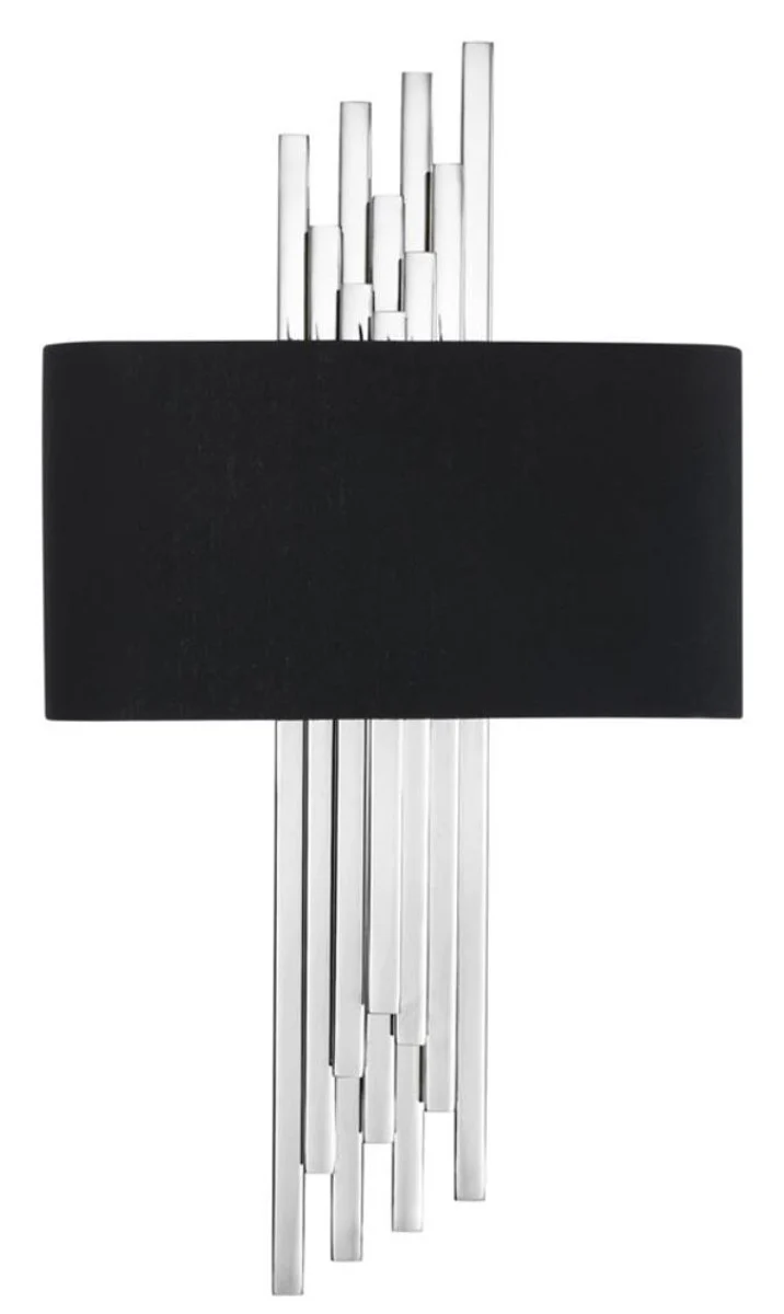 Casa Padrino Luxury Wall Lamp Silver / Black 31 x 16 x H. 59 cm - Luxury Collection