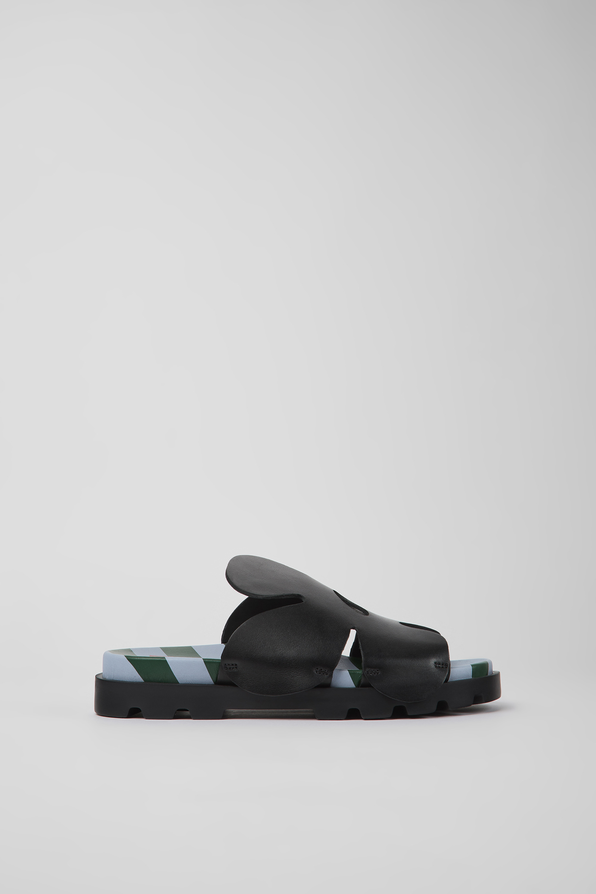 Twins - Black leather sandals for women