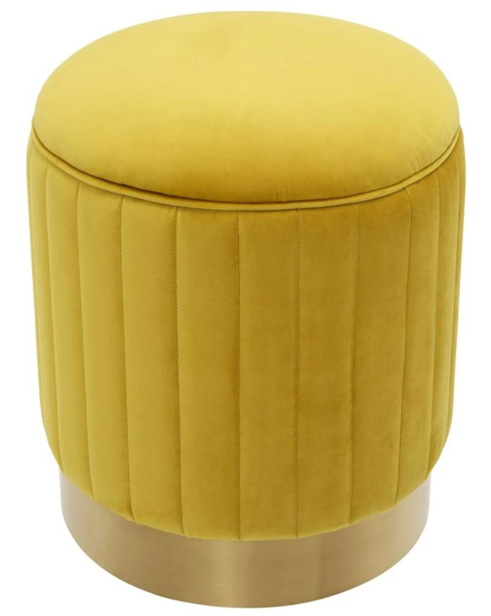 Casa Padrino Taburete Amarillo / Lat¨®n ? 40 x H. 45 cm - Taburete de Lujo