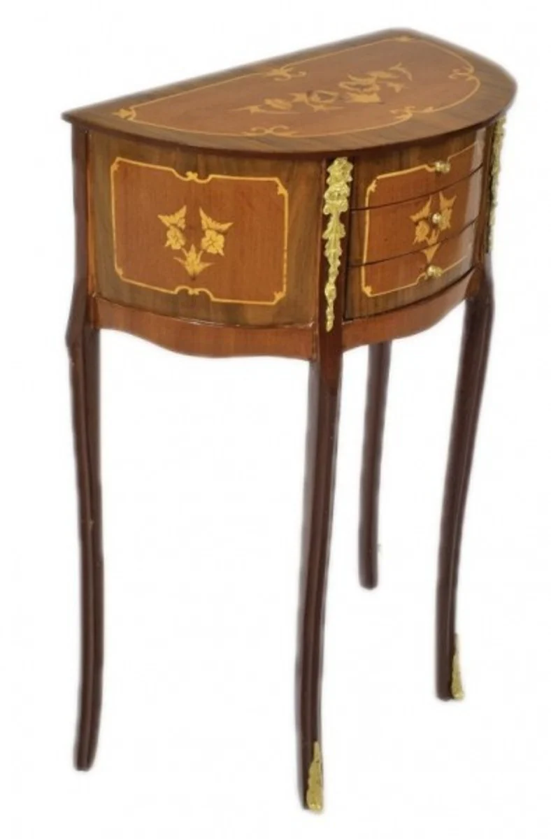 Casa Padrino Baroque chest mahogany inlaid / Gold with 3 drawers - bedside table antique style