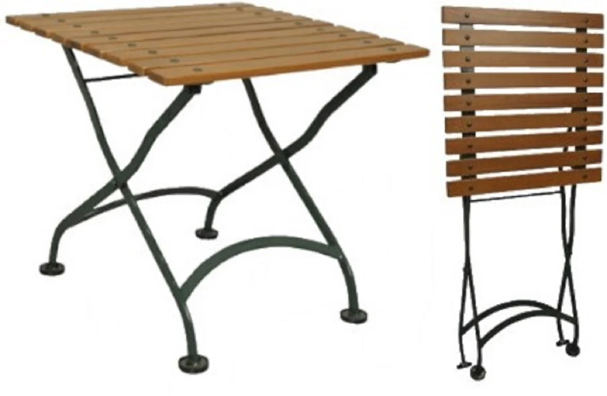 Mesa auxiliar de jard¨ªn Art Nouveau Casa Padrino Marr¨®n / Negro 50 x 50 x H. 48 cm - Mesa auxiliar de jard¨ªn plegable - Mobiliario de jard¨ªn y restaurante Barroco y Art Nouveau