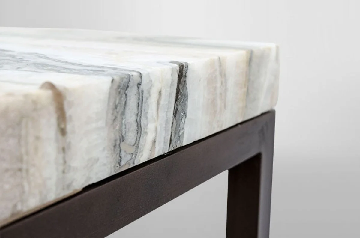 Casa Padrino Art Deco Side Table Onyx / metal 120 x 40 cm Art Nouveau table - Furniture consoles