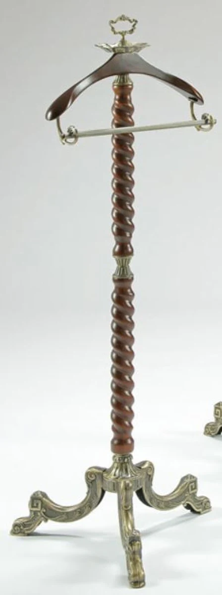 Casa Padrino perchero barroco de lujo marrón / bronce 45 x 45 x A. 127 cm - Perchero de latón noble - Mobiliario de Hotel de Guardarropas Barrocos