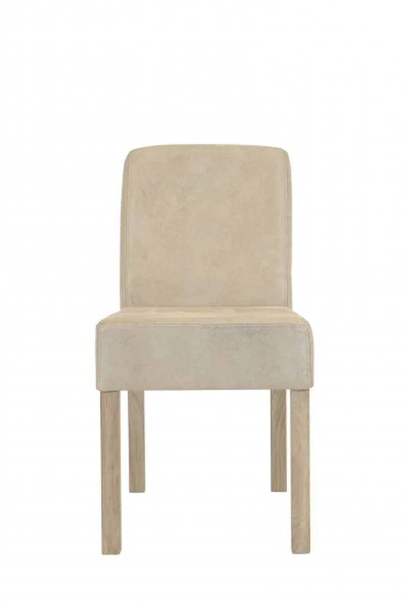 Casa Padrino designer dining room chair modef 35 Beige leather - Hotel Furniture - Beech