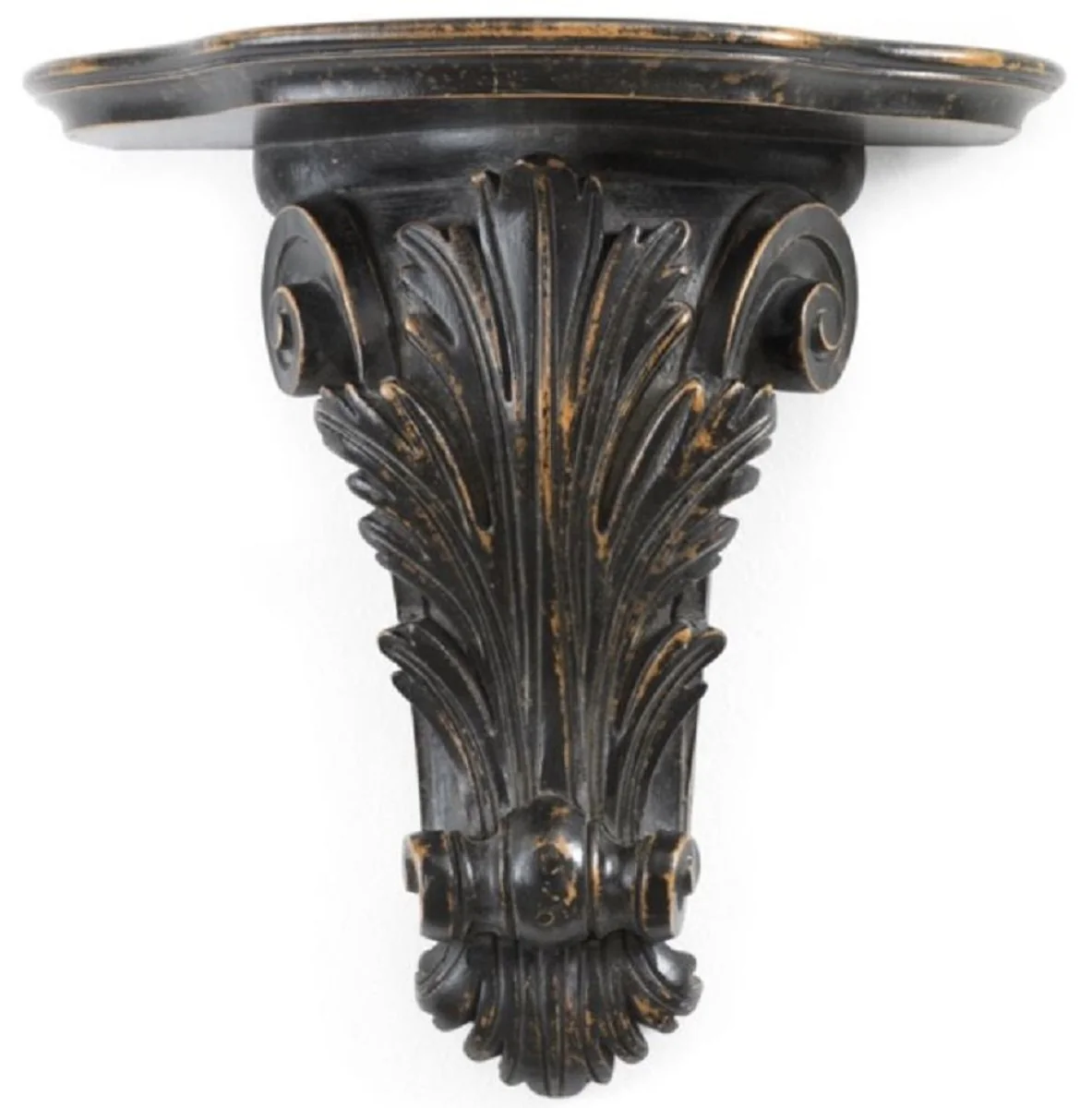 Casa Padrino consola de pared barroco de lujo negro / marr¨®n - Magn¨ªfica consola de decoraci¨®n de pared de madera maciza en estilo barroco - Muebles barrocos - Hecho en Italia