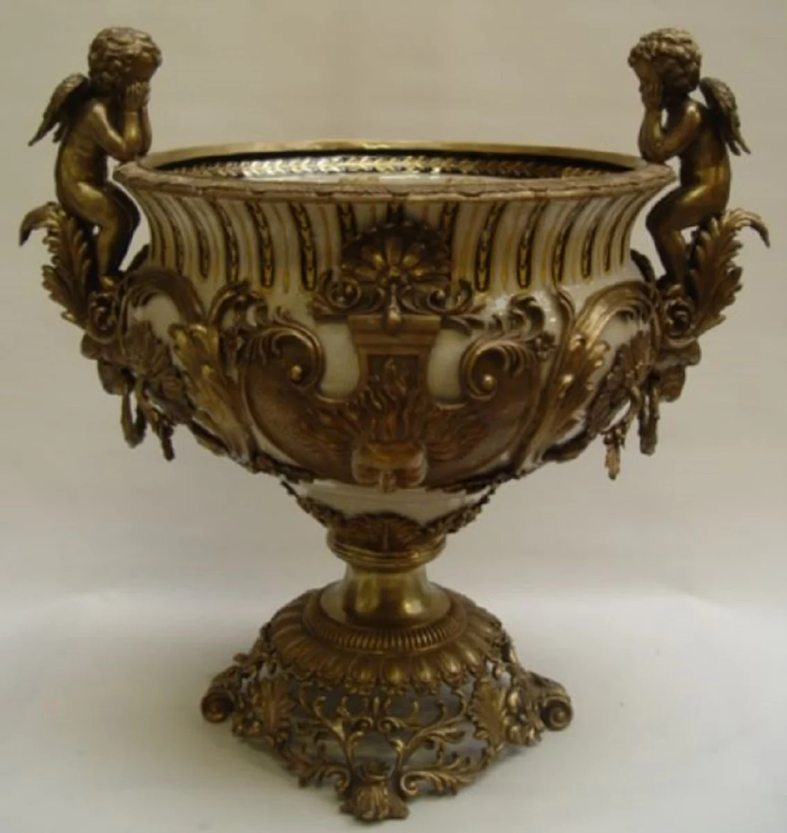 Casa Padrino maceta barroco latón antiguo / multicolor H. 60 cm - Magnífico Maceta