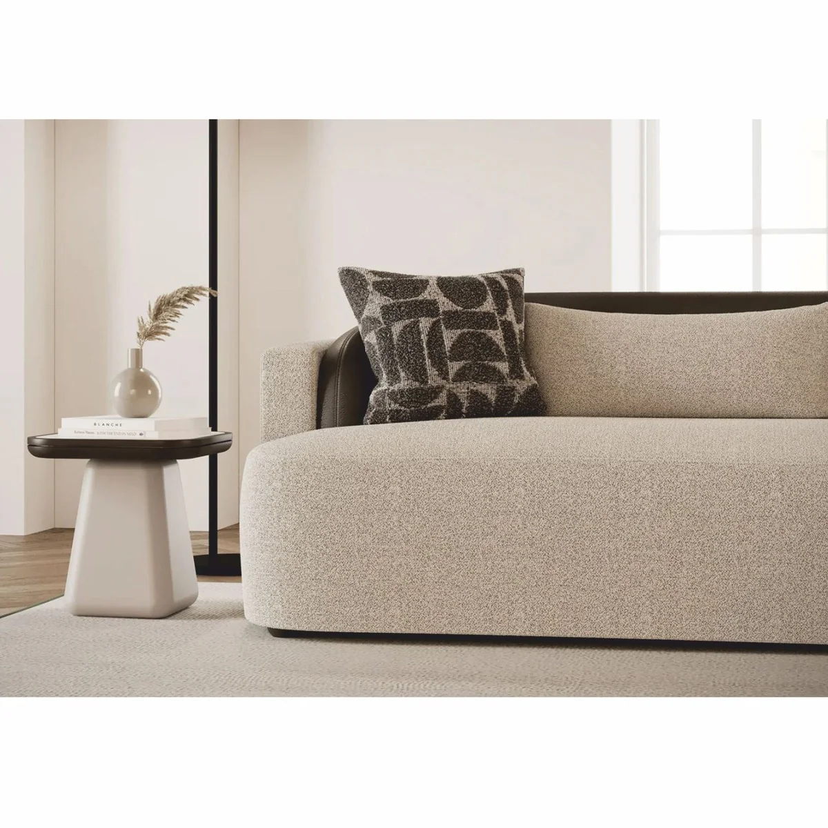 Casa Padrino sof¨¢ de lujo gris / negro 250 cm - Muebles para hoteles y salones