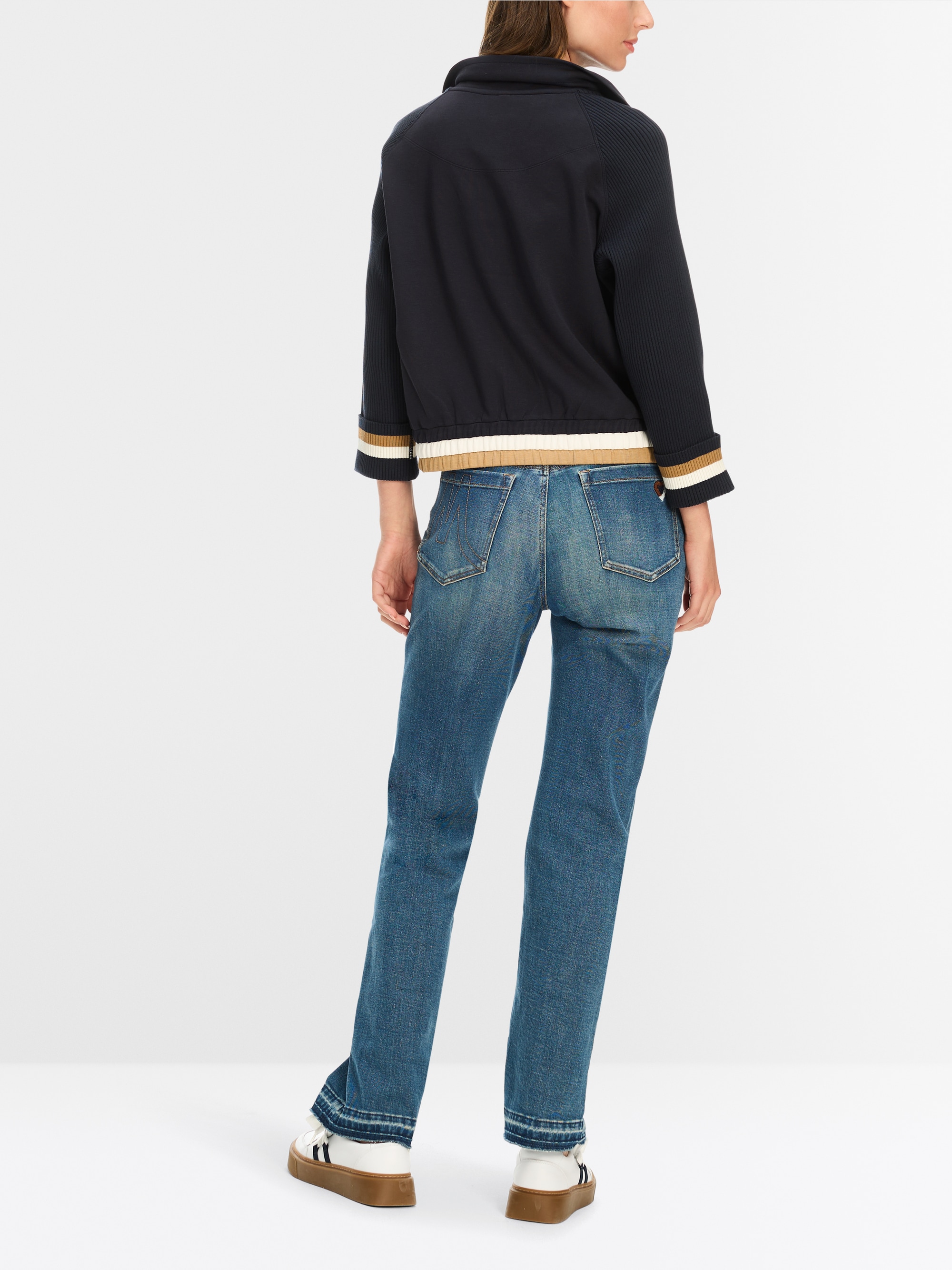 Marc-Cain Loose mixed fabric jacket