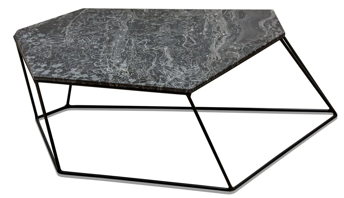 Casa Padrino mesa de centro de diseño negro con motivo / negro 89 x 54 x H. 30 cm - Mesa de Centro de Lujo con Tablero de la Mesa