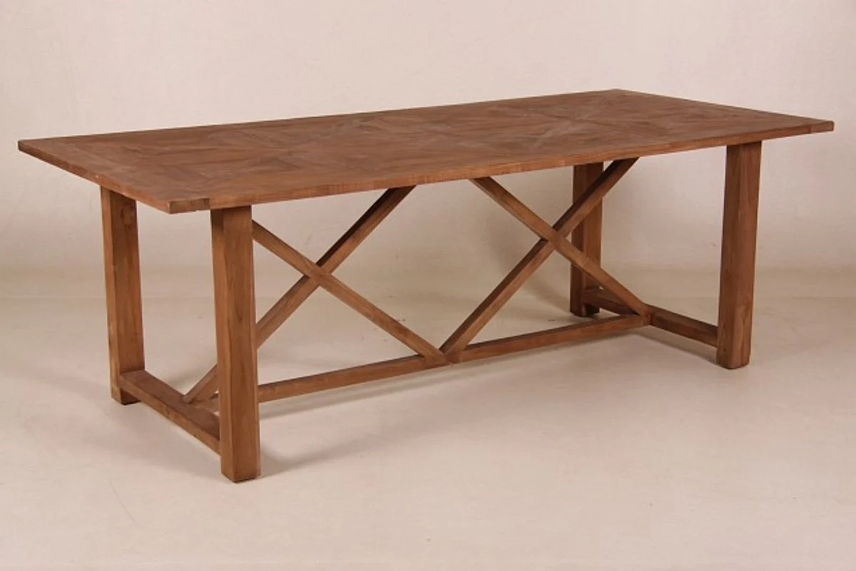 Casa Padrino teak dining table wood color 220 x 100 cm - country-style table teak