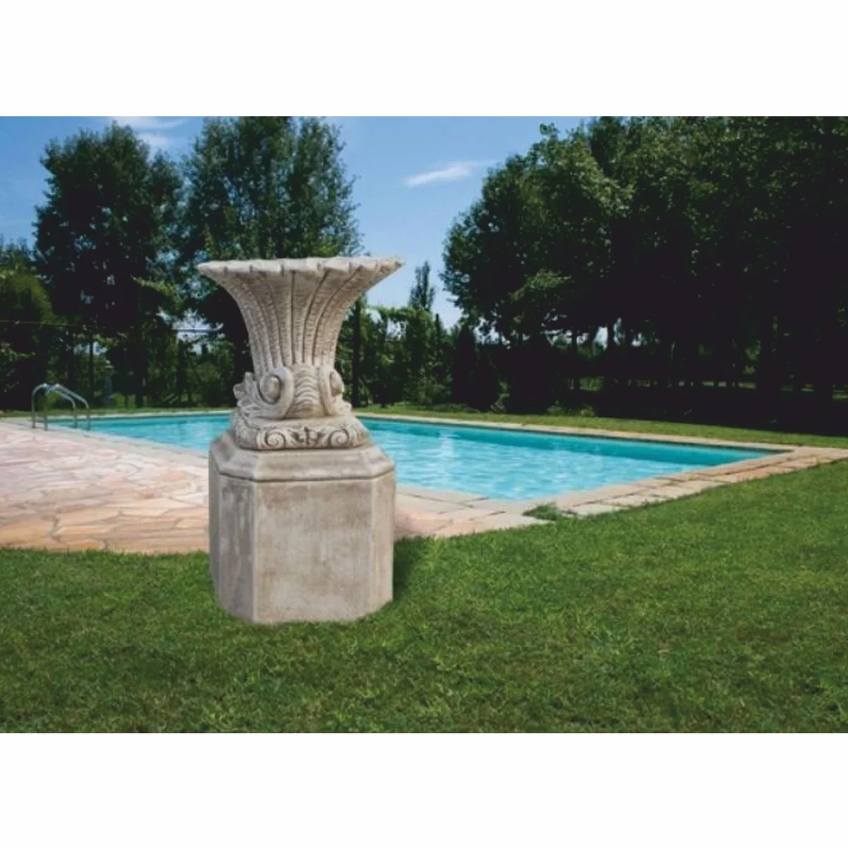 Casa Padrino maceta barroco de lujo con base gris Al. 136 cm - Hecho en Italia