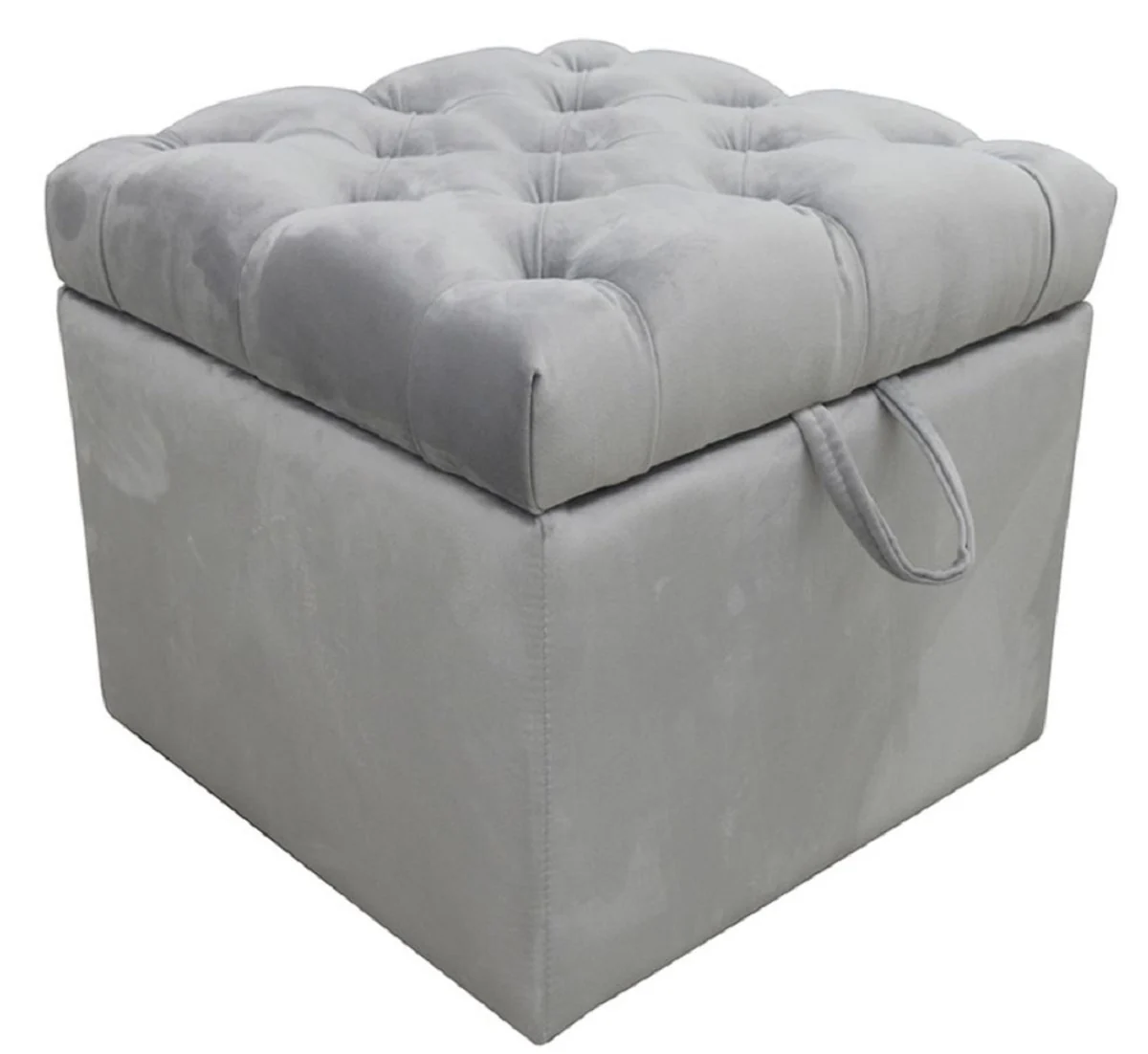 Casa Padrino Cofre Chesterfield de Lujo con Asiento 50 x 50 x H. 48 cm - Varios Colores - Taburete Plegable Tapizado - Cofre Taburete - Calidad de Lujo