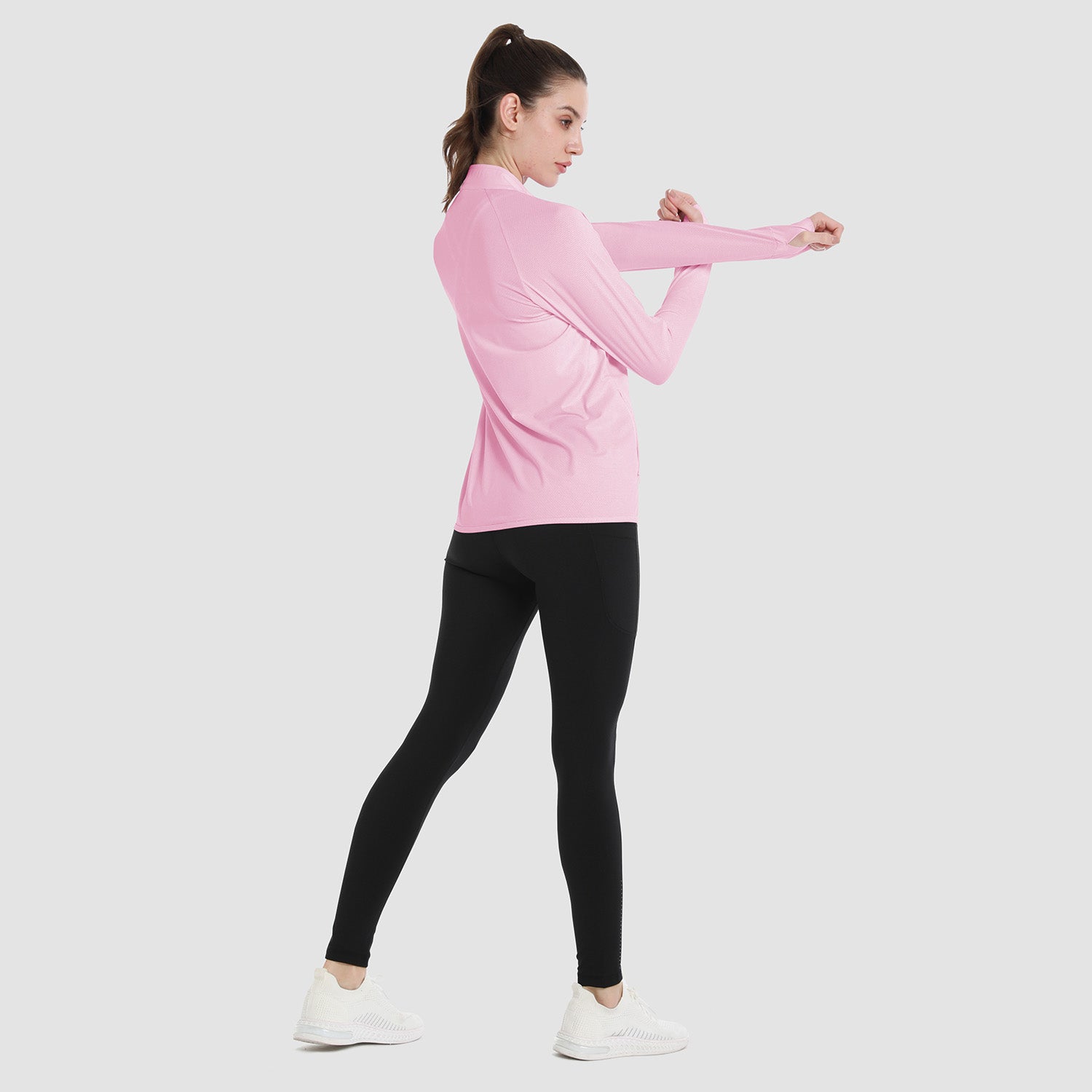 Women's Sun Protection Jacket Lightweight Long Sleeve UPF 50+ Shirts Hiking Shirt with Zipper Pockets