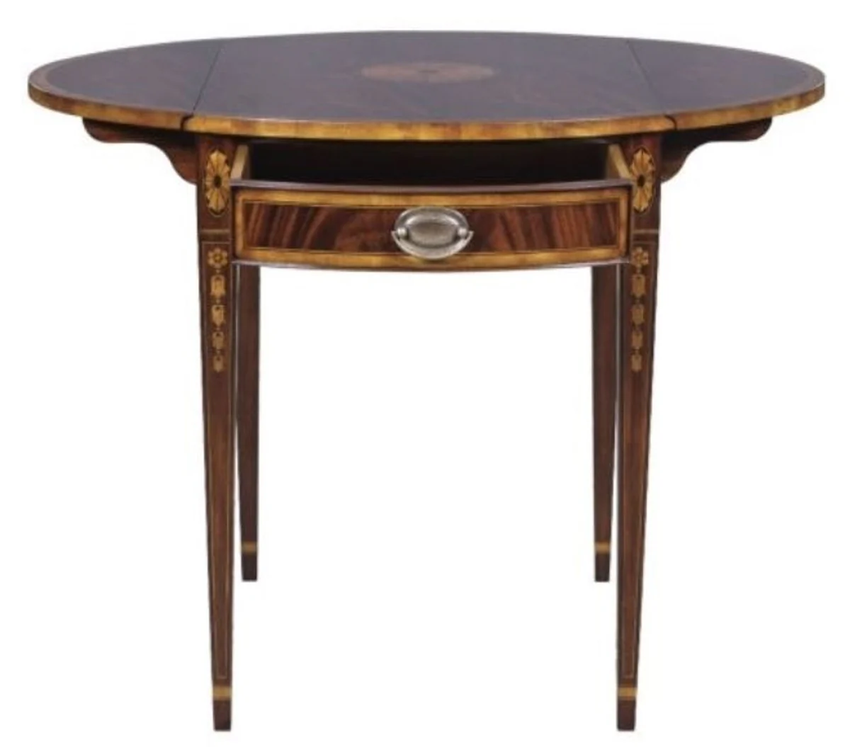 Casa Padrino mesa auxiliar de caoba con caj¨®n marr¨®n 96 x 77 x H. 73 cm - Mobiliario de Sala de Estar