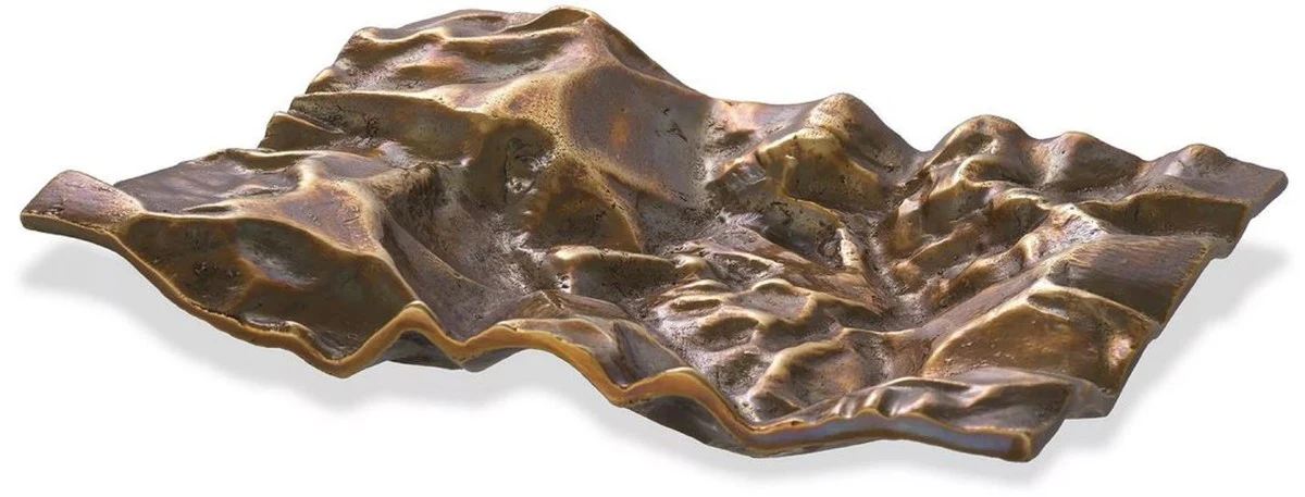 Casa Padrino Bandeja de Servicio de Dise?o Lat¨®n Vintage 25 x 20,5 x A. 4 cm - Bandeja de Lat¨®n - Accesorios para Hoteles y Restaurantes - Calidad de Lujo