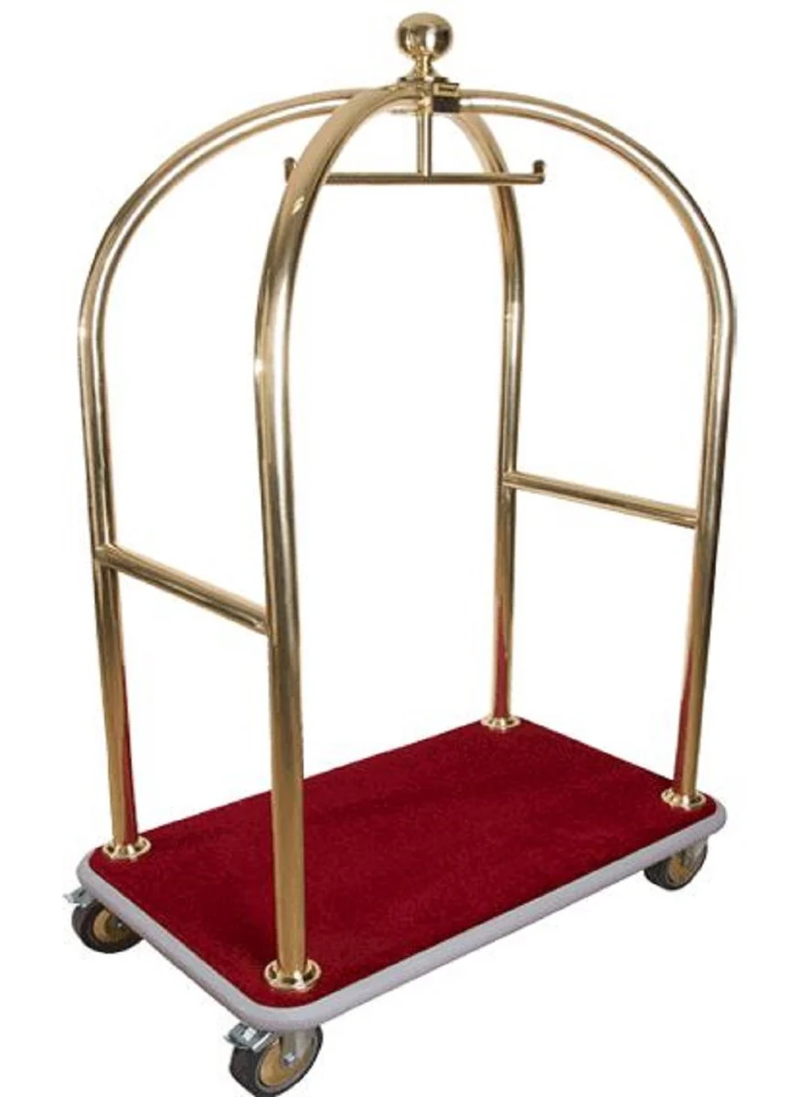 Casa Padrino carrito de lujo oro / rojo 105 x 65 x A. 193 cm - Accesorios de Hotel - Accesorios de Lujo