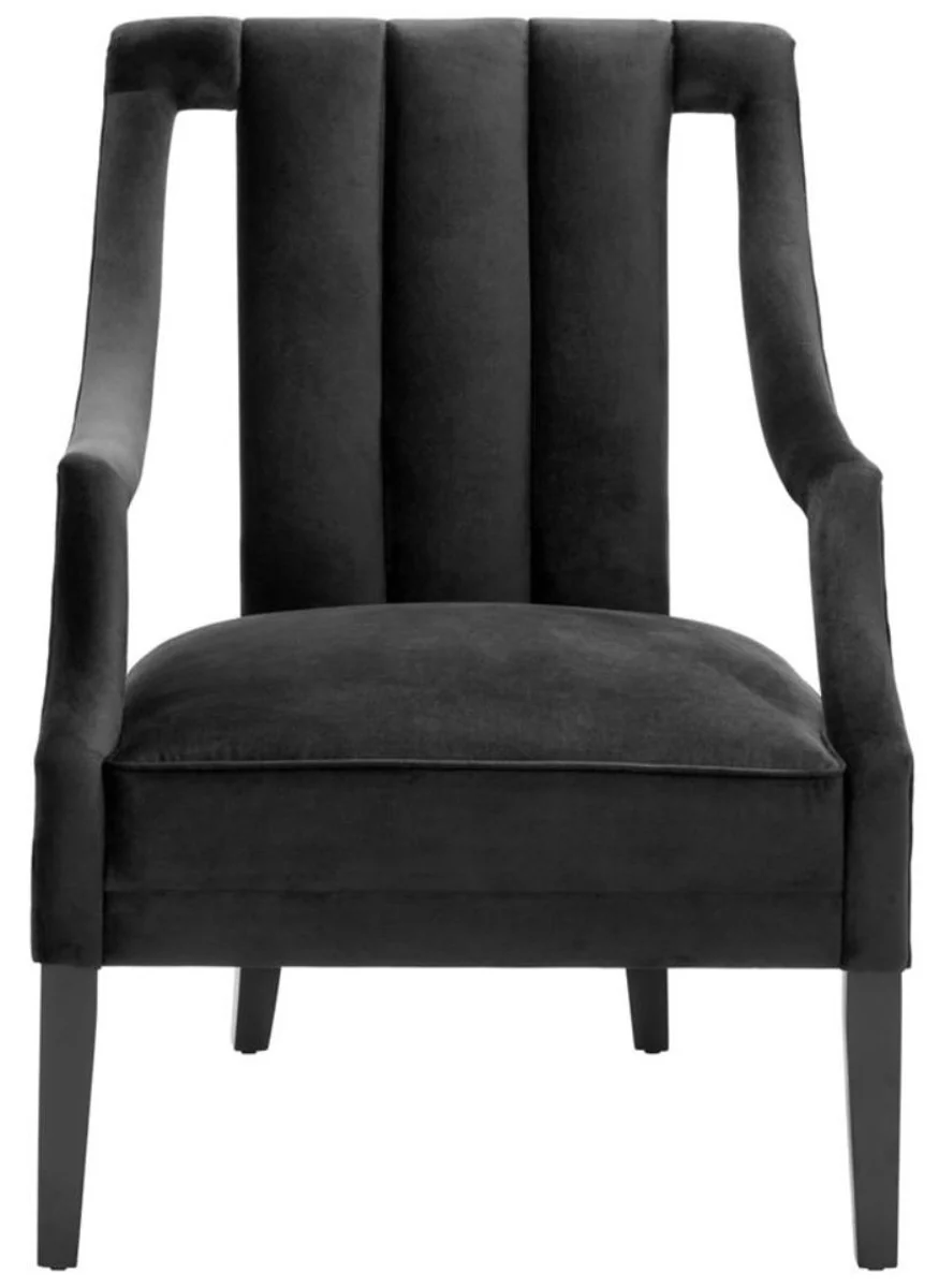 Casa Padrino sillón de lujo negro 70 x 80 x H. 95 cm - Calidad de Lujo