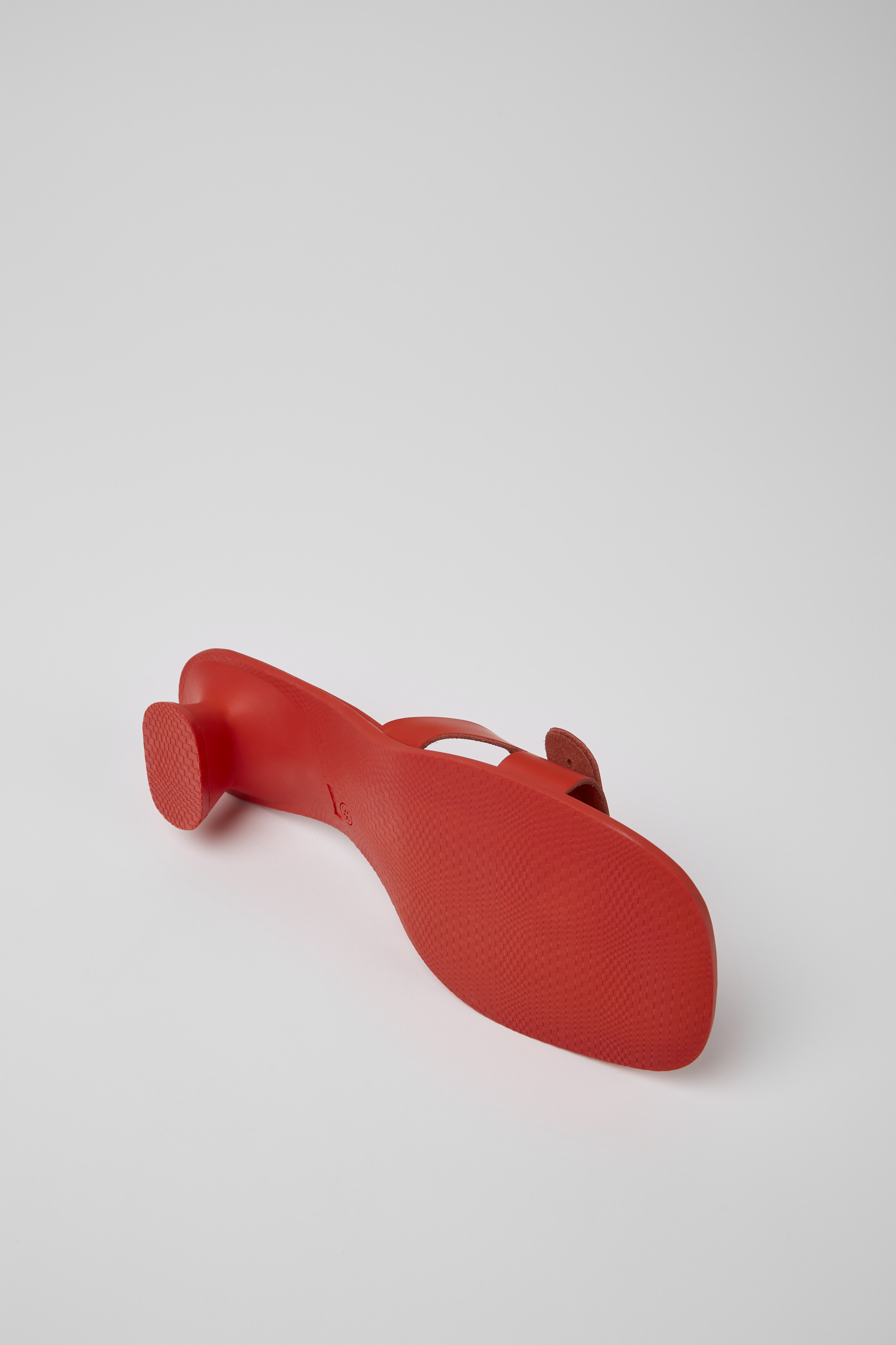 Dina - Red leather sandals for women