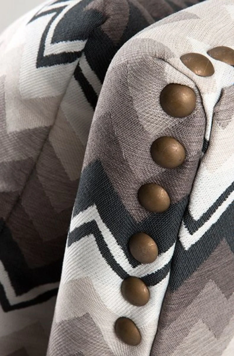 Casa Padrino luxury lounge armchair chevron brown - Hotel Furniture