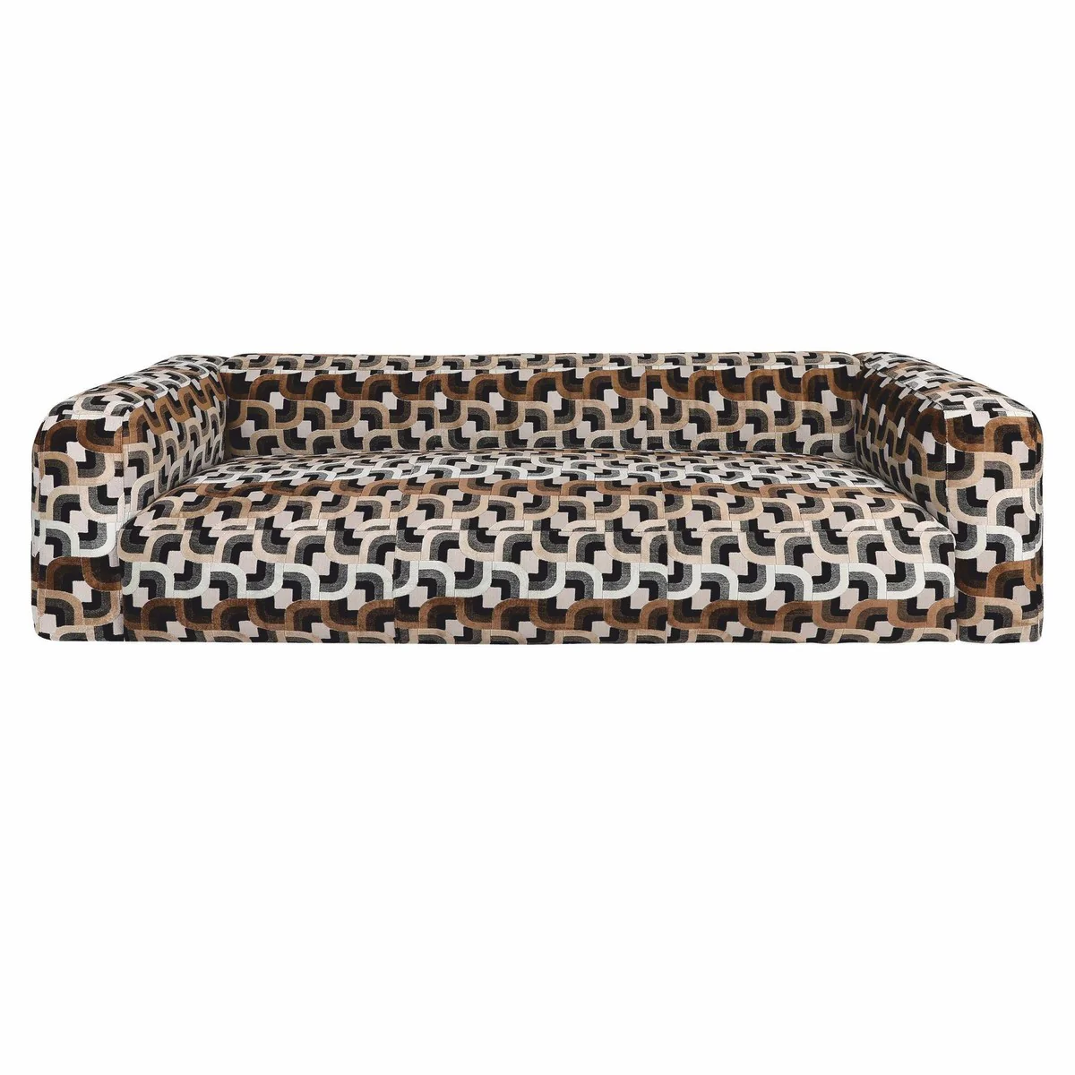 Casa Padrino sof¨¢ de lujo de 3 plazas marr¨®n / blanco / negro 252 cm - Muebles de sal¨®n y hotel